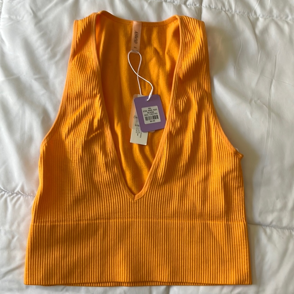 brand new orange cropped tank top